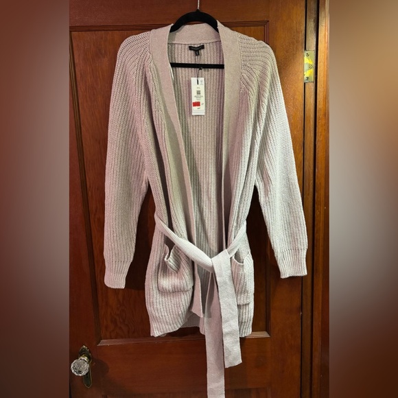 Dynamite Sweaters - Dynamite Light Gray Belted Cardigan